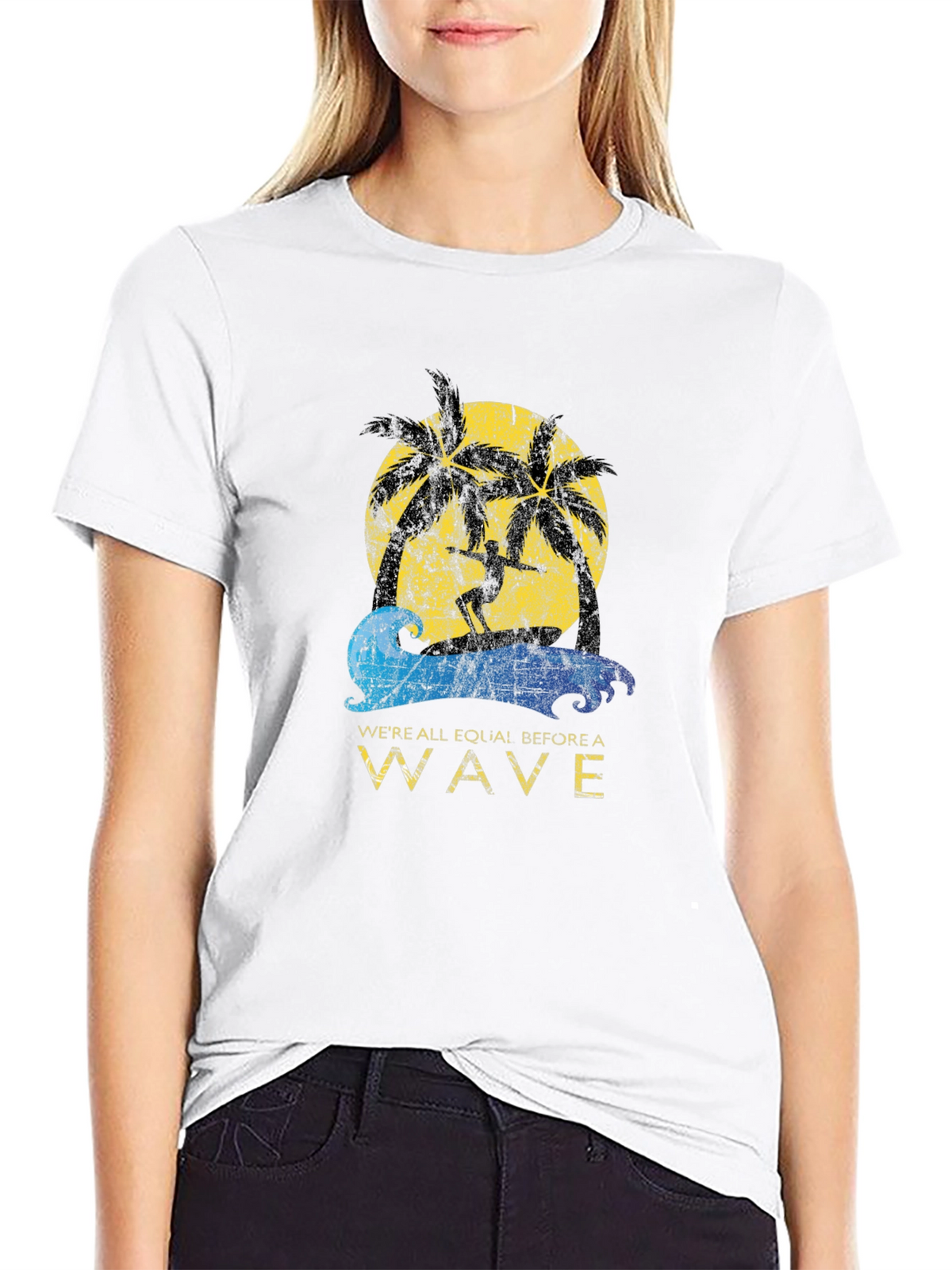 Surfer Wave Graphic Tee - Beach Vibes