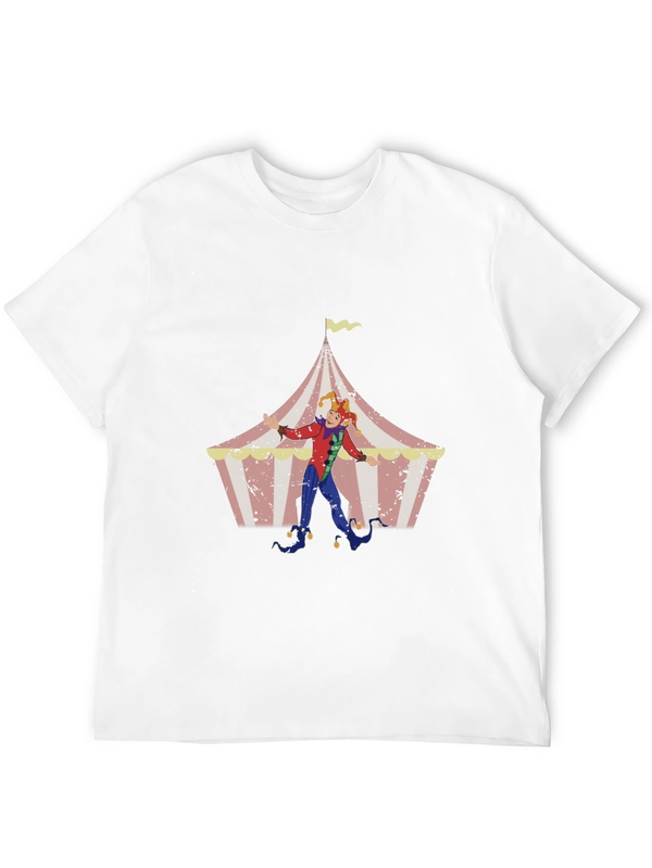 Circus Jester Graphic Tee - Black Cotton Blend T-Shirt