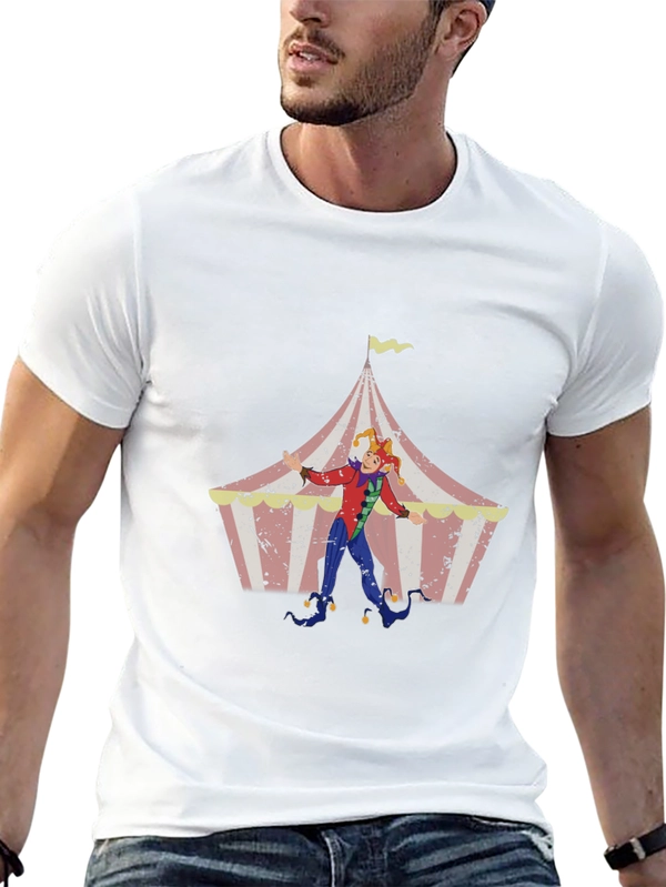 Circus Jester Graphic Tee - Black Cotton Blend T-Shirt