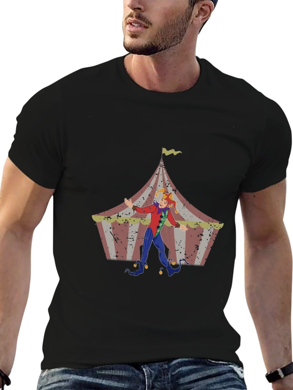 Circus Jester Graphic Tee - Black Cotton Blend T-Shirt
