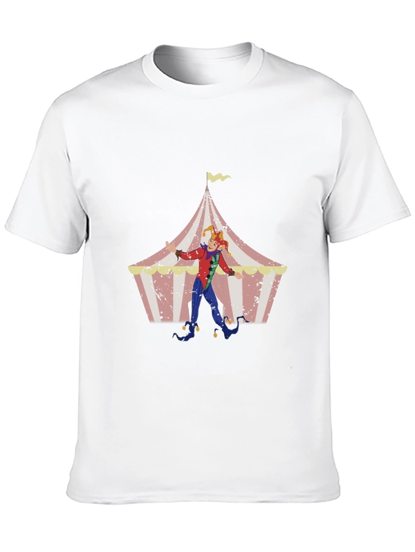 Circus Jester Graphic Tee - Black Cotton Blend T-Shirt