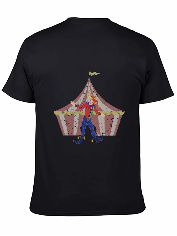 Circus Jester Graphic Tee - Black Cotton Blend T-Shirt
