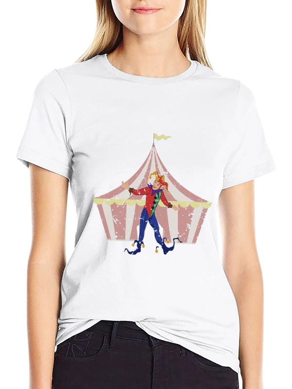 Circus Jester Graphic Tee - Black Cotton Blend T-Shirt