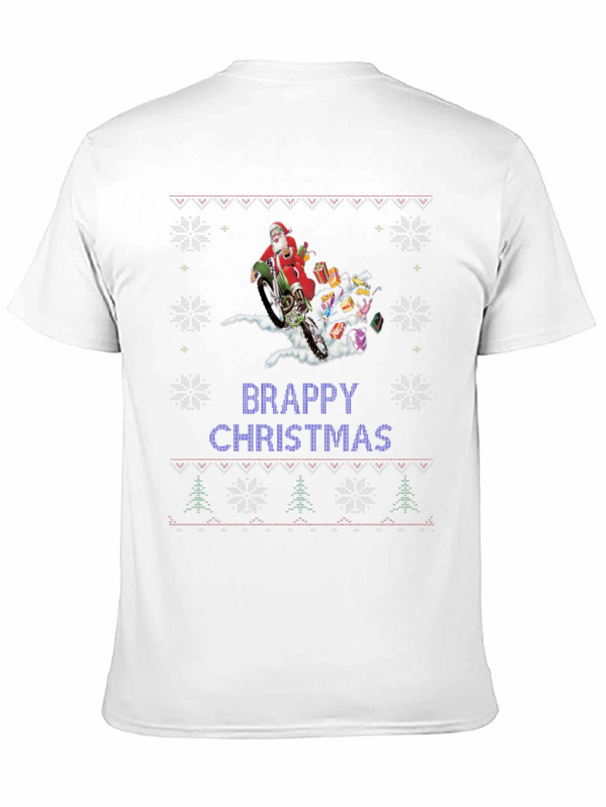 Brappy Christmas Santa Motocross Ugly Christmas Sweater T-Shirt