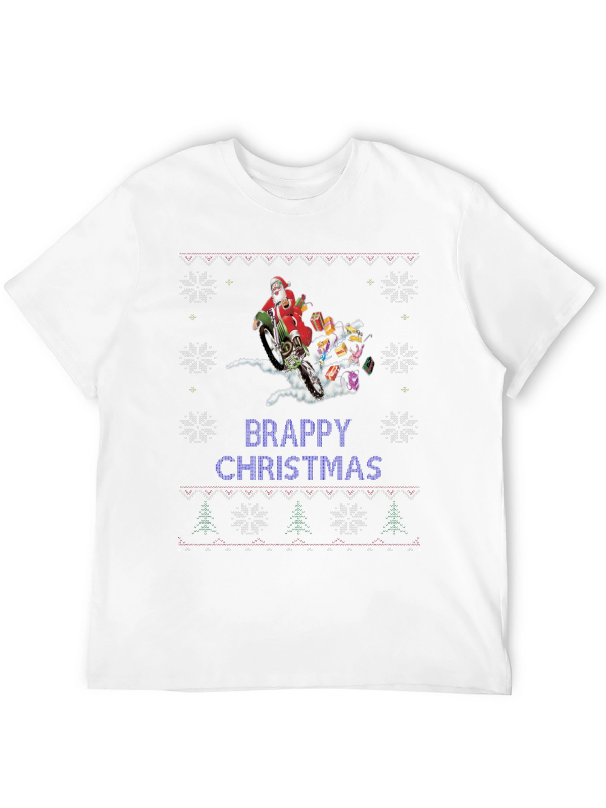 Brappy Christmas Santa Motocross Ugly Christmas Sweater T-Shirt
