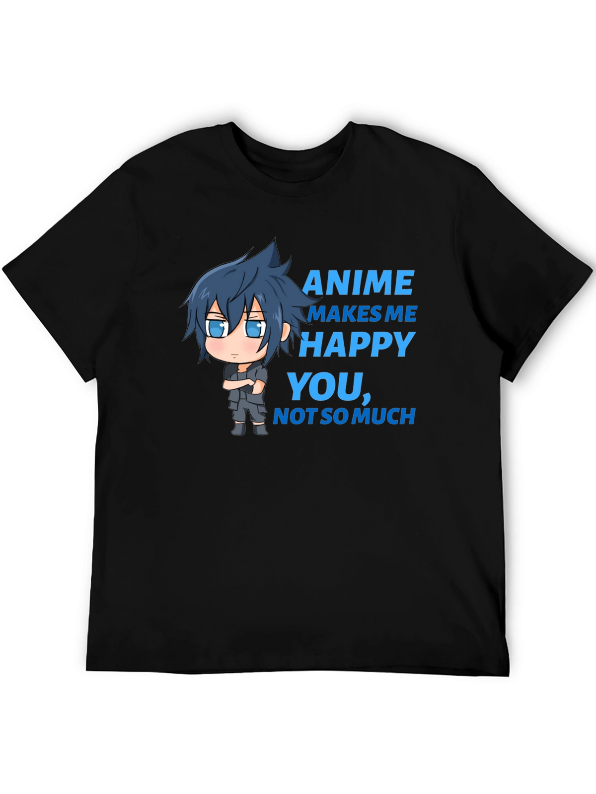 Anime Makes Me Happy T-Shirt - Funny Cartoon Tee