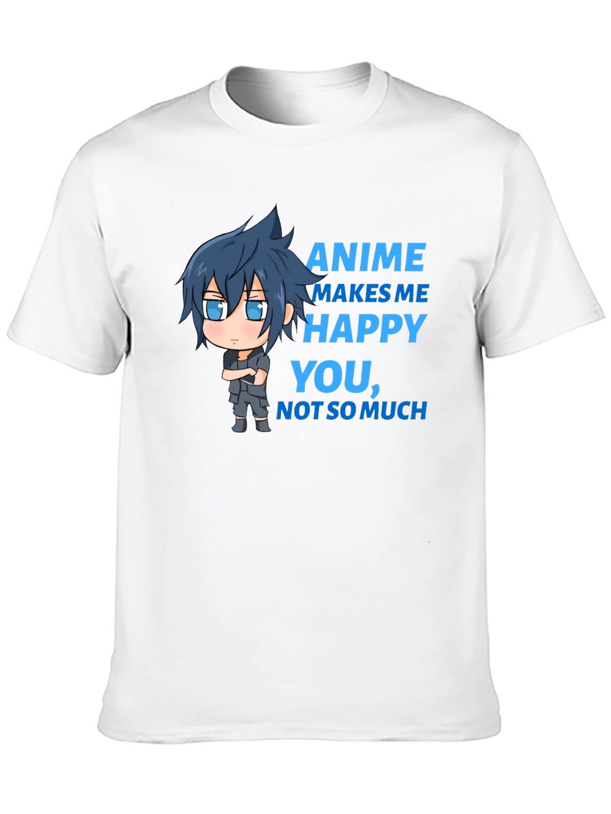 Anime Makes Me Happy T-Shirt - Funny Cartoon Tee
