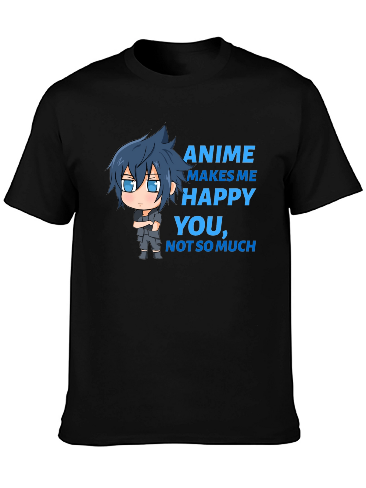 Anime Makes Me Happy T-Shirt - Funny Cartoon Tee