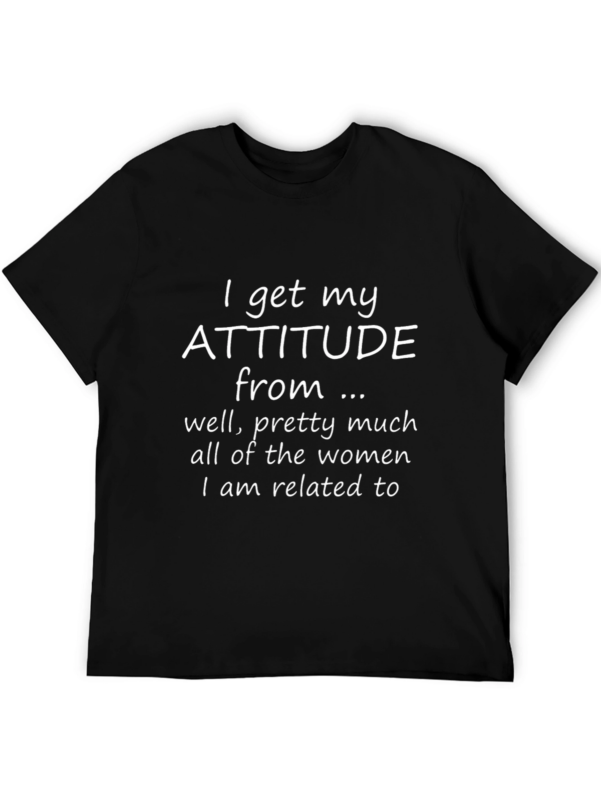 Attitude from Women Black Graphic Tee