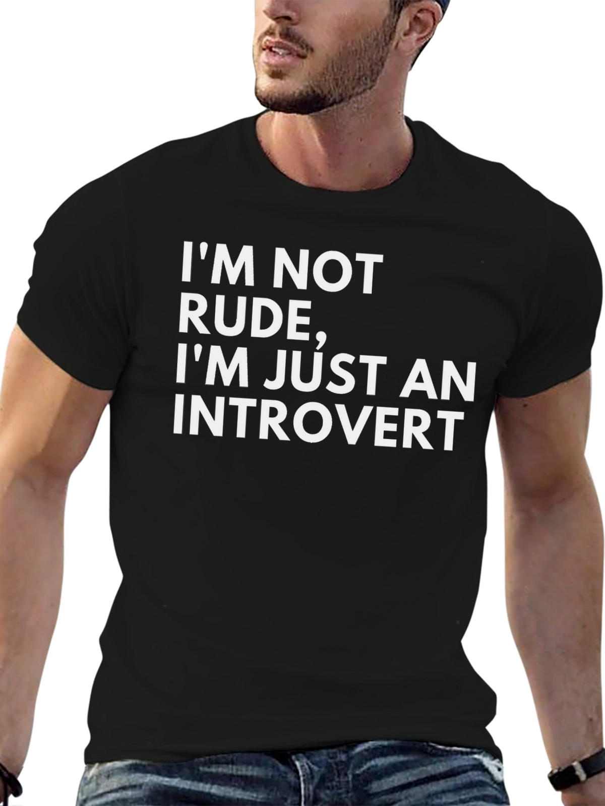 Introvert Statement T-Shirt - Black Graphic Tee
