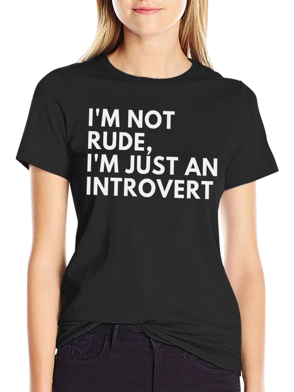 Introvert Statement T-Shirt - Black Graphic Tee