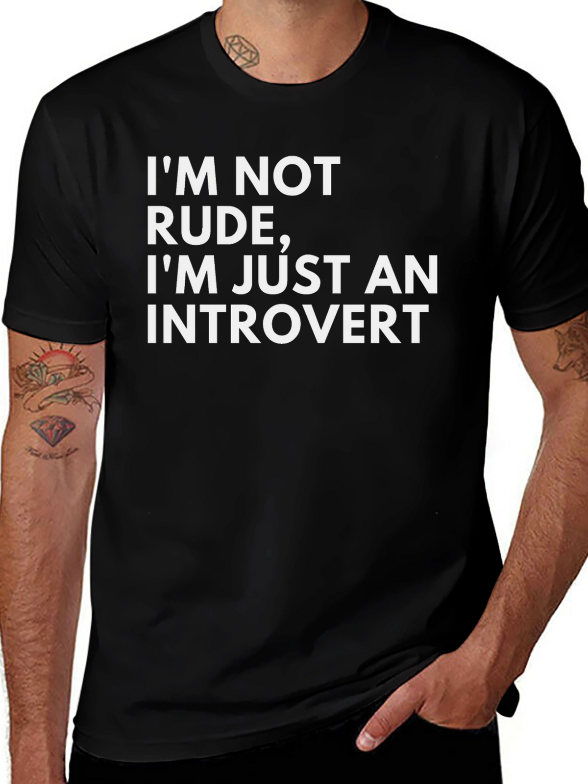 Introvert Statement T-Shirt - Black Graphic Tee