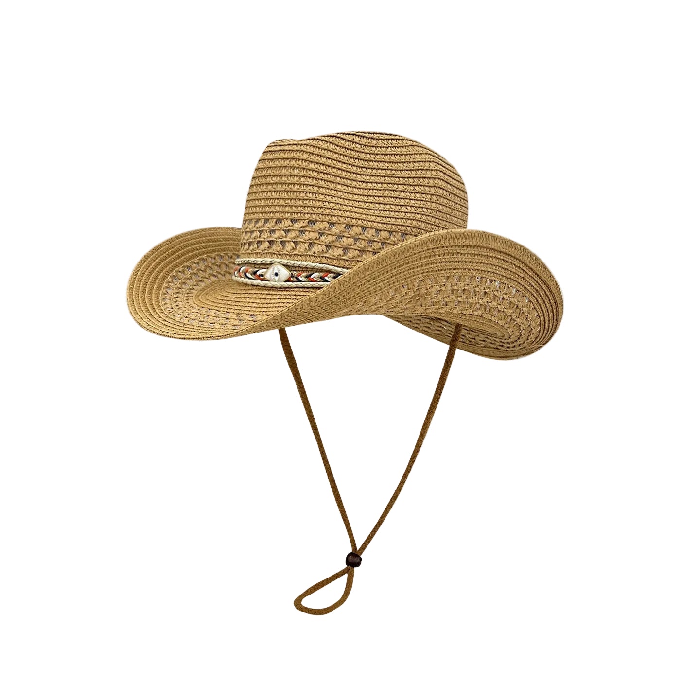 Sun Protection Straw Cowboy Hat for Summer Beach and Travel