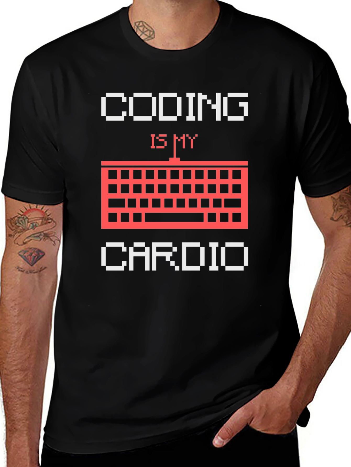 Coding is My Cardio Black T-Shirt