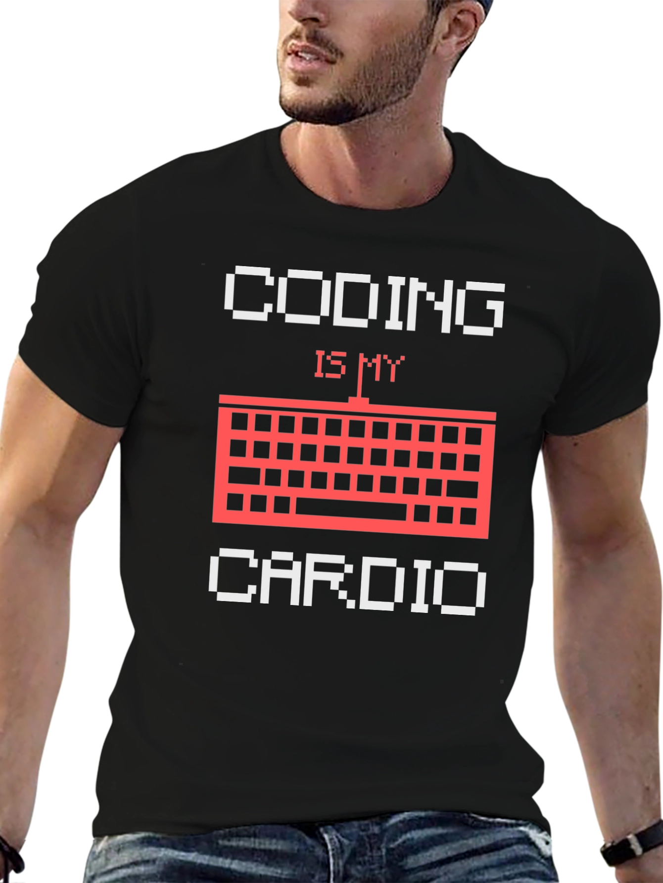 Coding is My Cardio Black T-Shirt