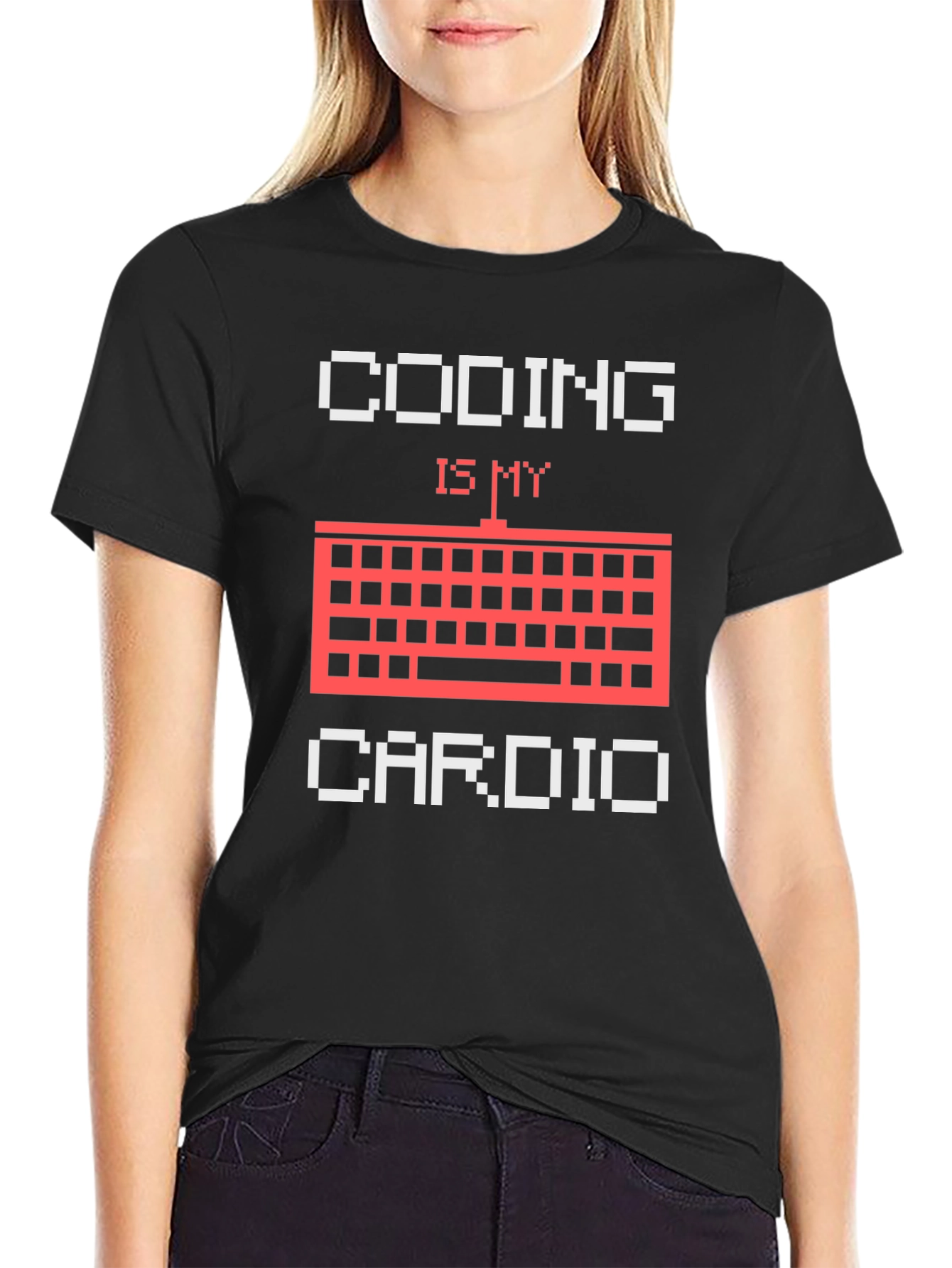 Coding is My Cardio Black T-Shirt