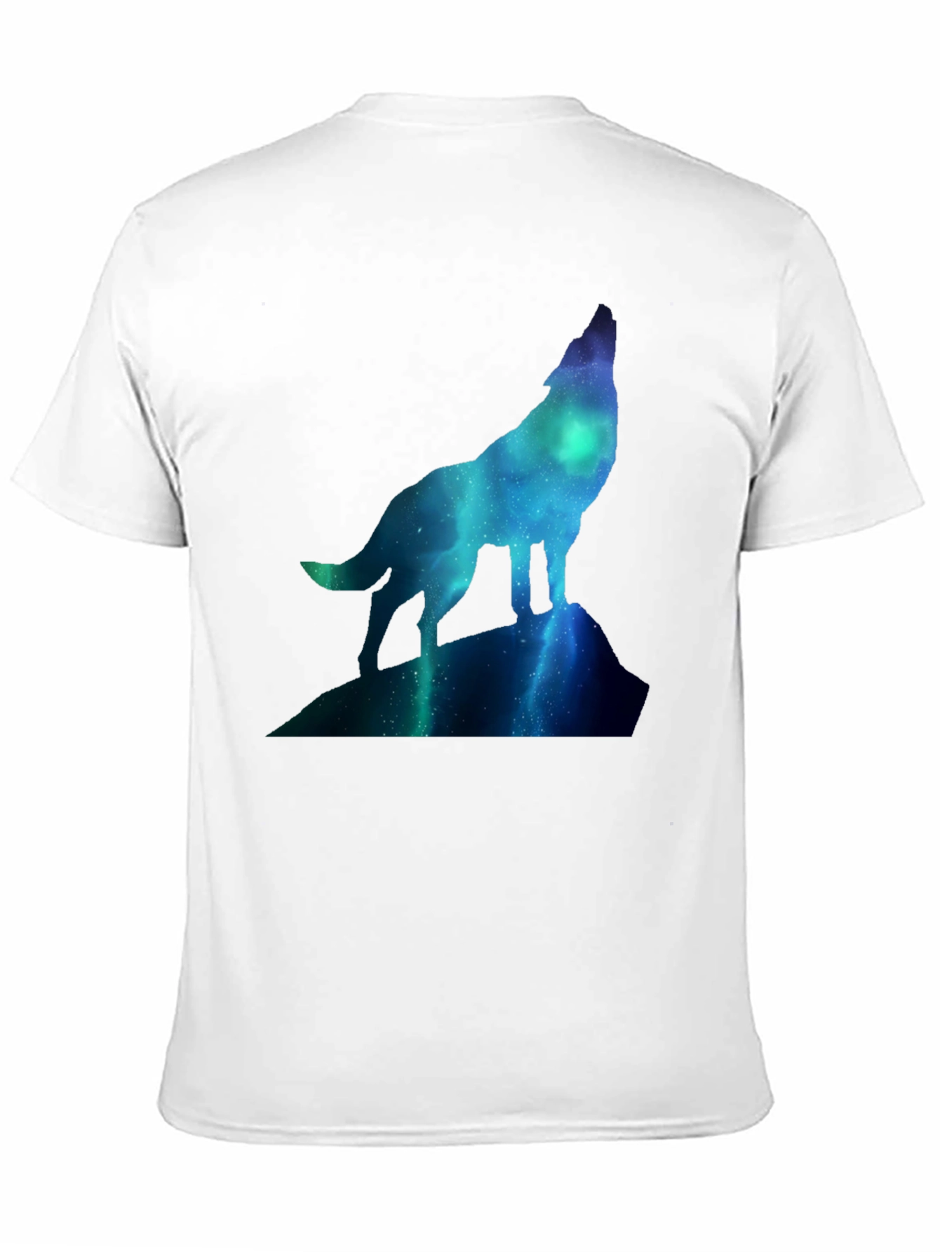 Wolf Galaxy T-Shirt - Black Crew Neck Tee