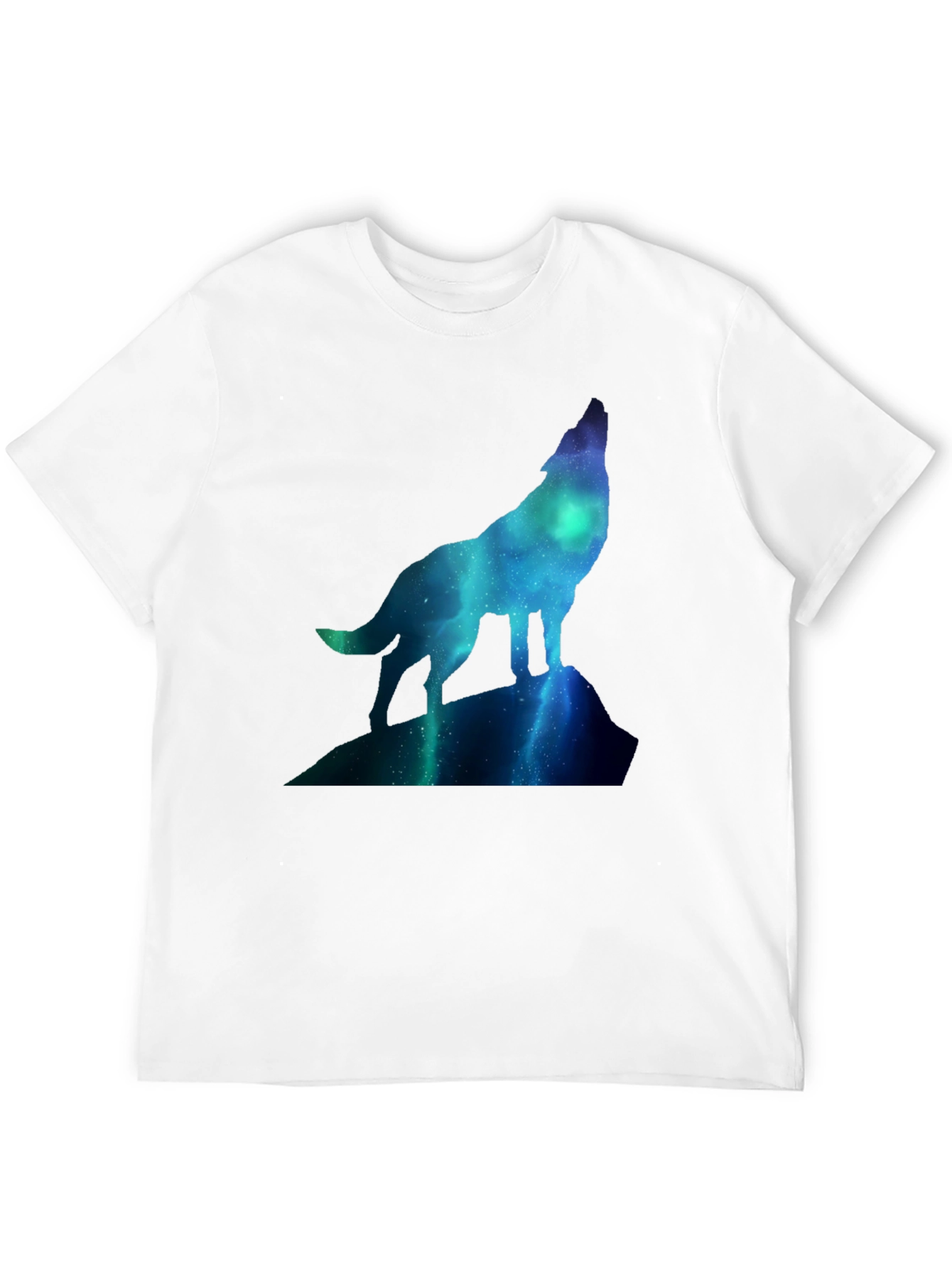 Wolf Galaxy T-Shirt - Black Crew Neck Tee