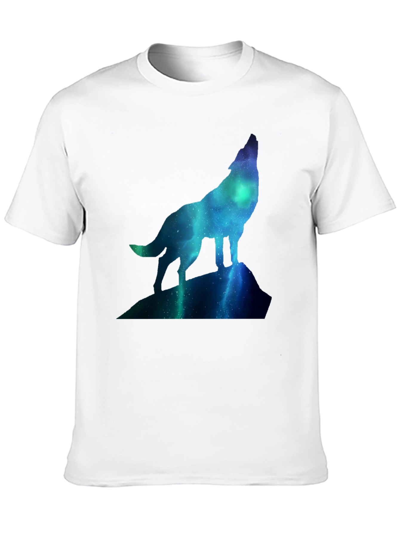 Wolf Galaxy T-Shirt - Black Crew Neck Tee