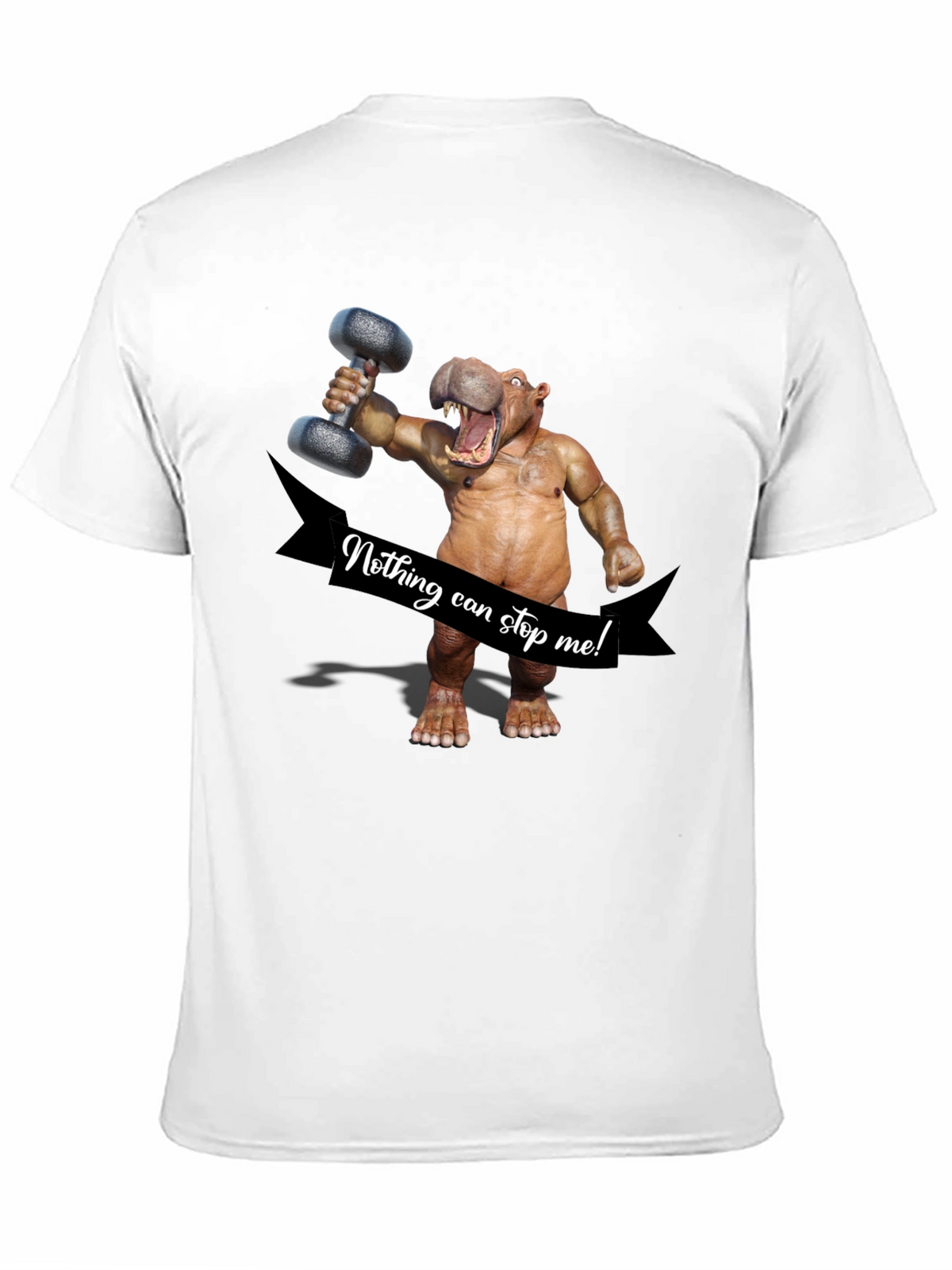 Hippo Lifting Dumbbell T-Shirt - Nothing Can Stop Me!