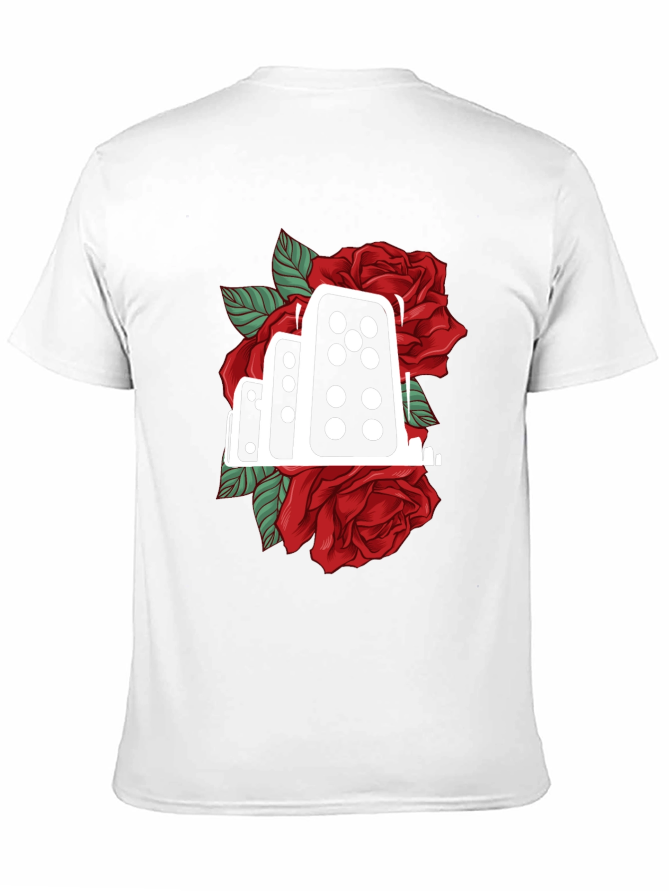Domino Rose Graphic Tee - Stylish Cotton Blend