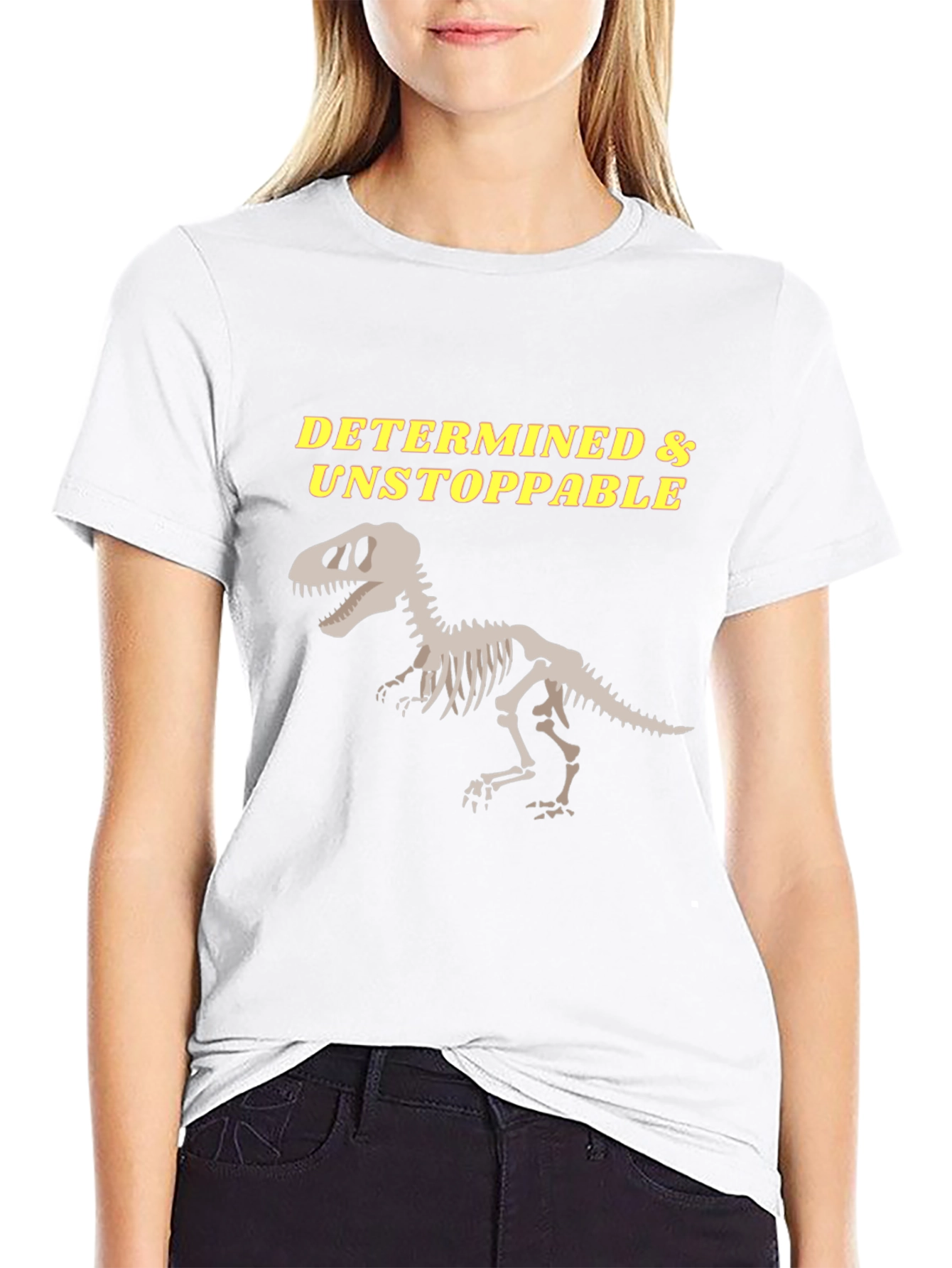 Determined & Unstoppable Dinosaur Skeleton T-Shirt