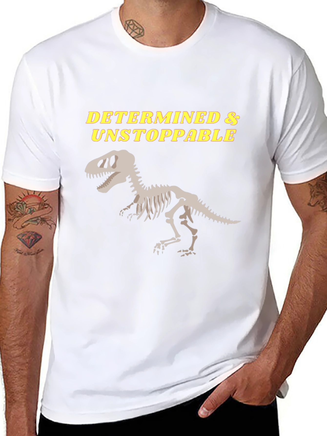 Determined & Unstoppable Dinosaur Skeleton T-Shirt
