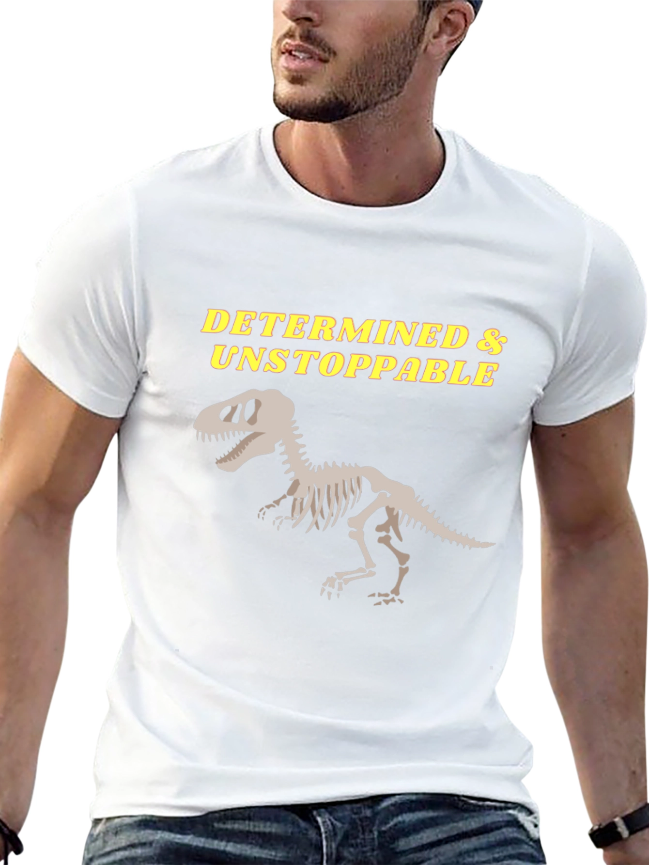 Determined & Unstoppable Dinosaur Skeleton T-Shirt