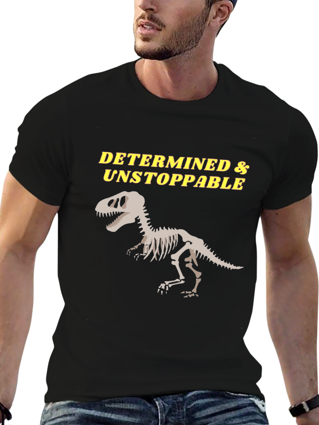 Determined & Unstoppable Dinosaur Skeleton T-Shirt