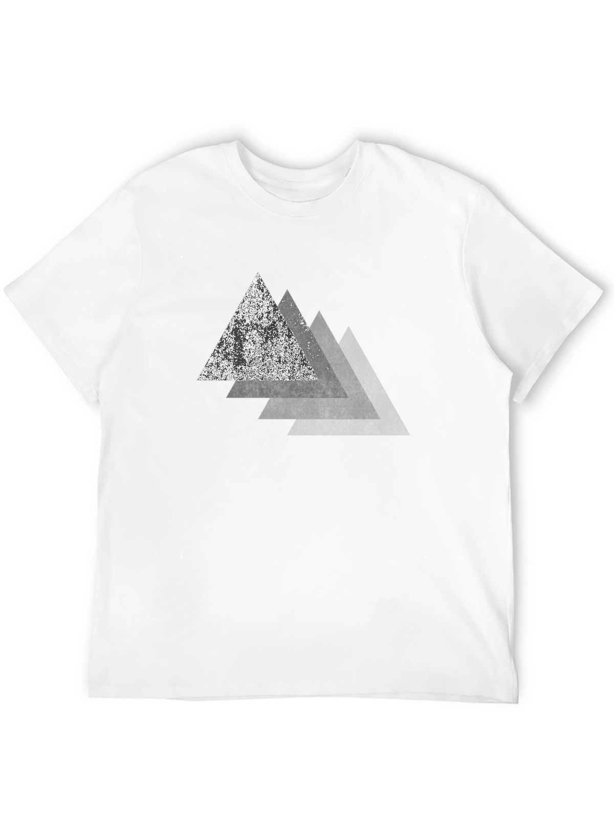 Geometric Triangle Graphic Print Black T-Shirt