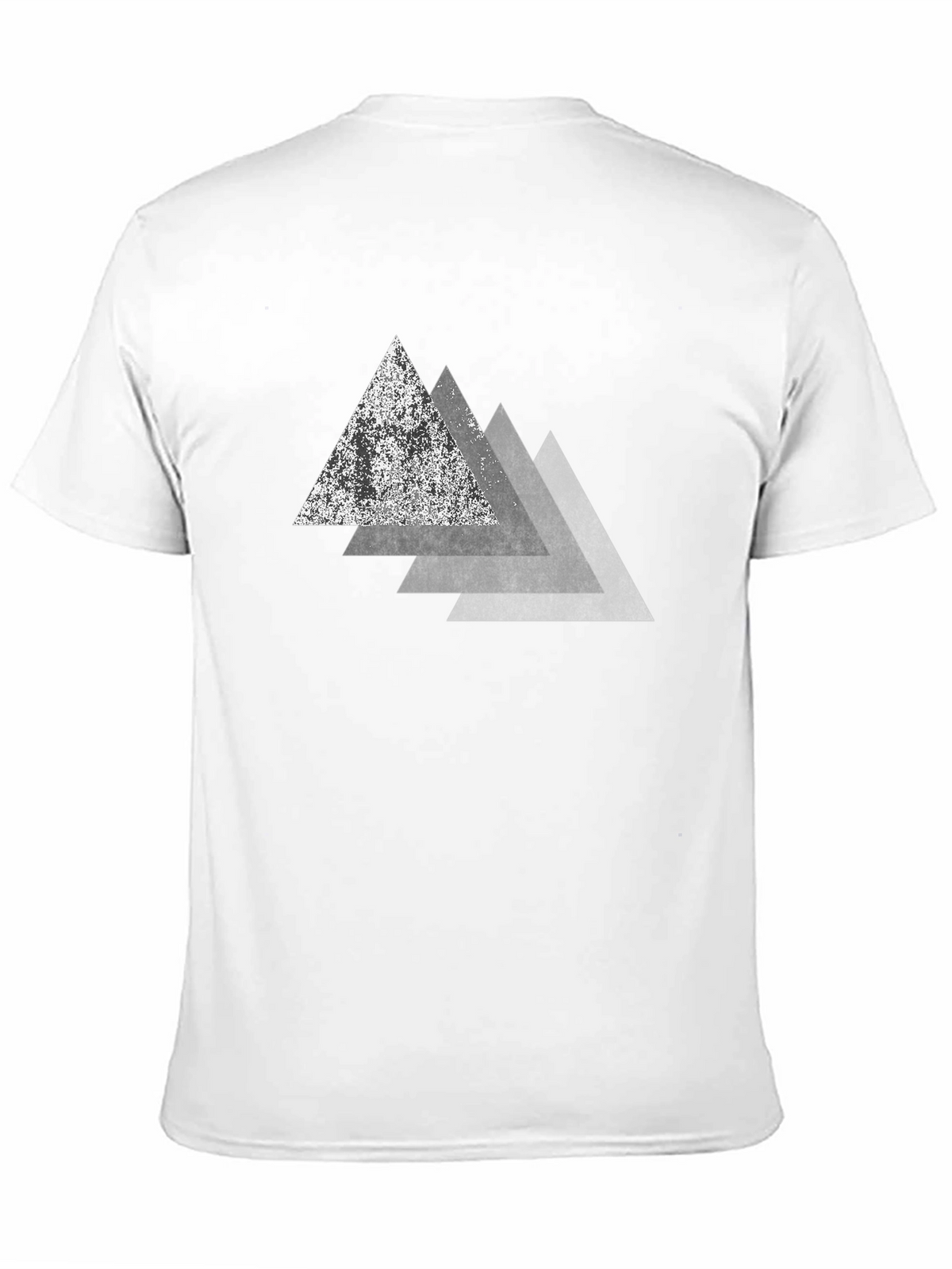 Geometric Triangle Graphic Print Black T-Shirt