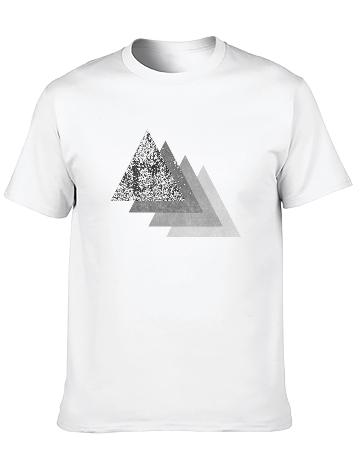Geometric Triangle Graphic Print Black T-Shirt