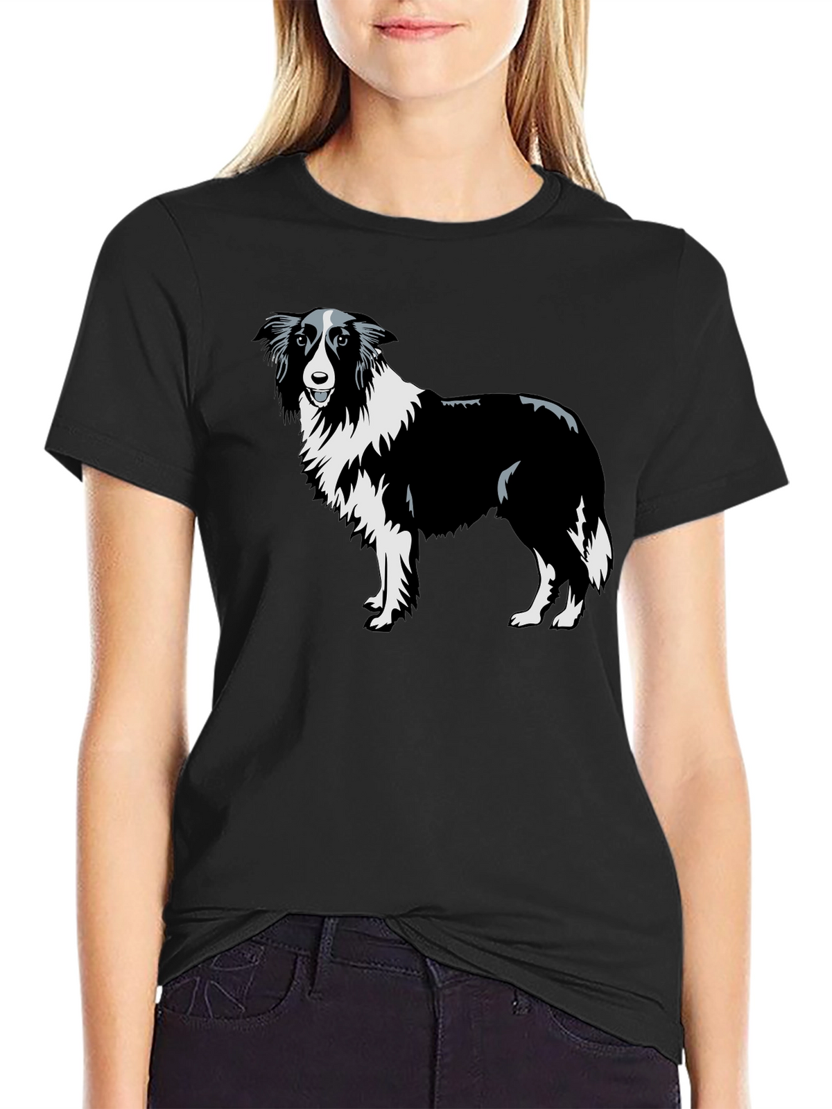 Border Collie Graphic Tee - Black