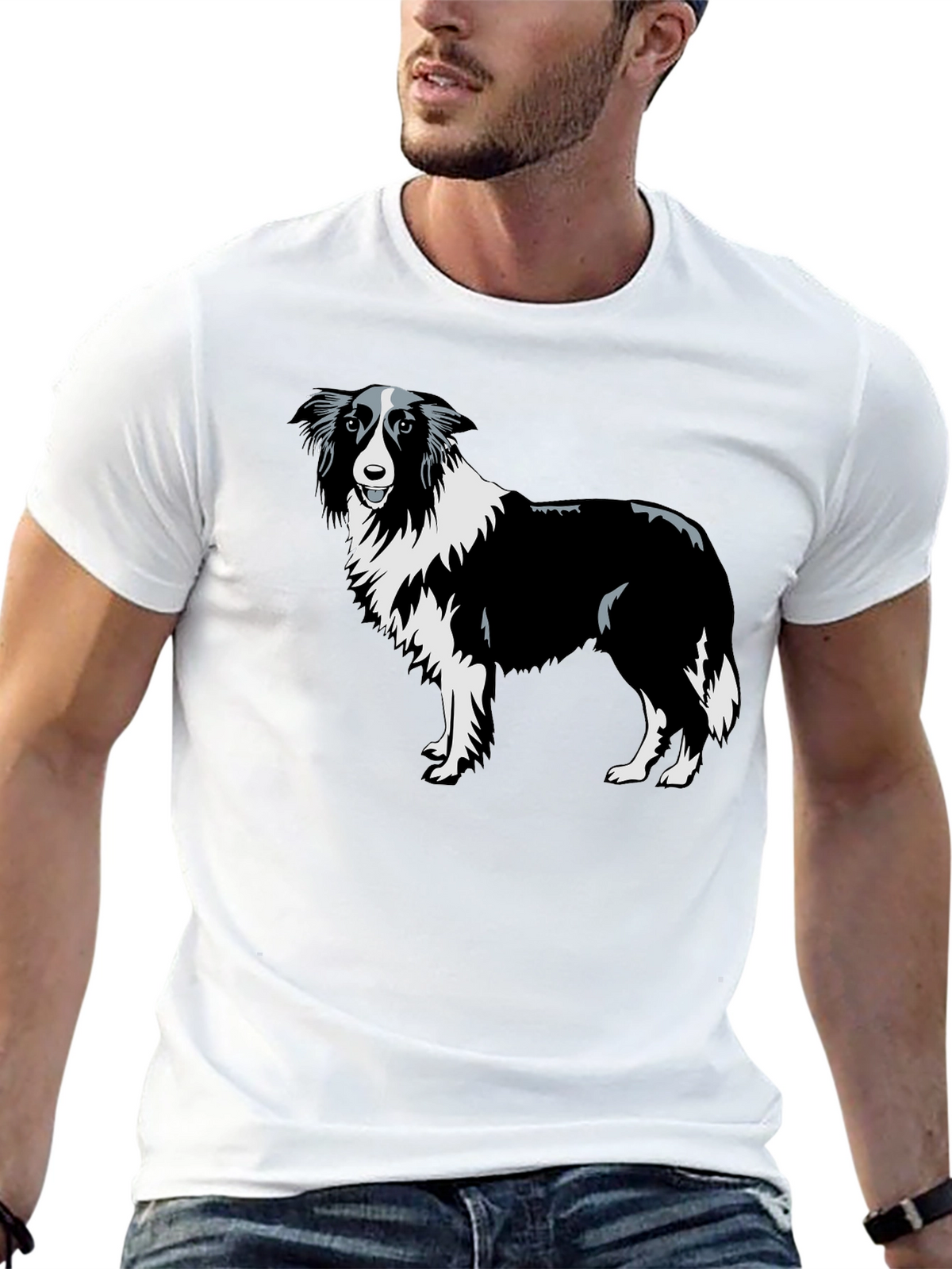 Border Collie Graphic Tee - Black