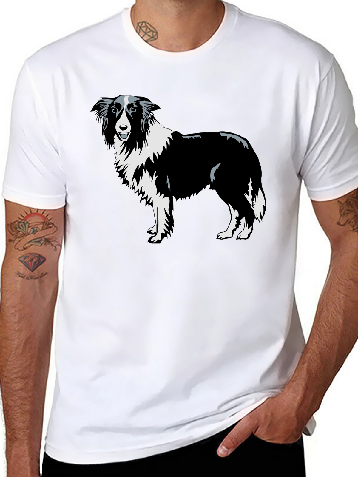 Border Collie Graphic Tee - Black