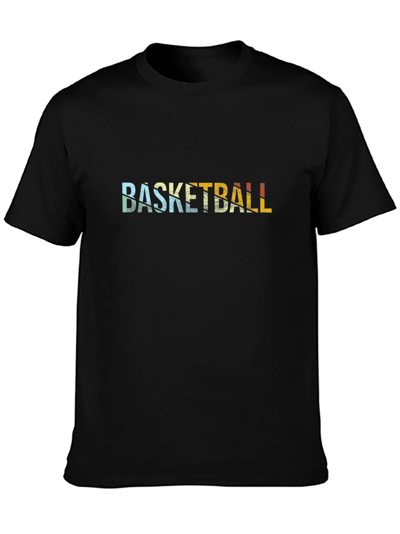 Retro Basketball Graphic Tee - Black Cotton T-Shirt