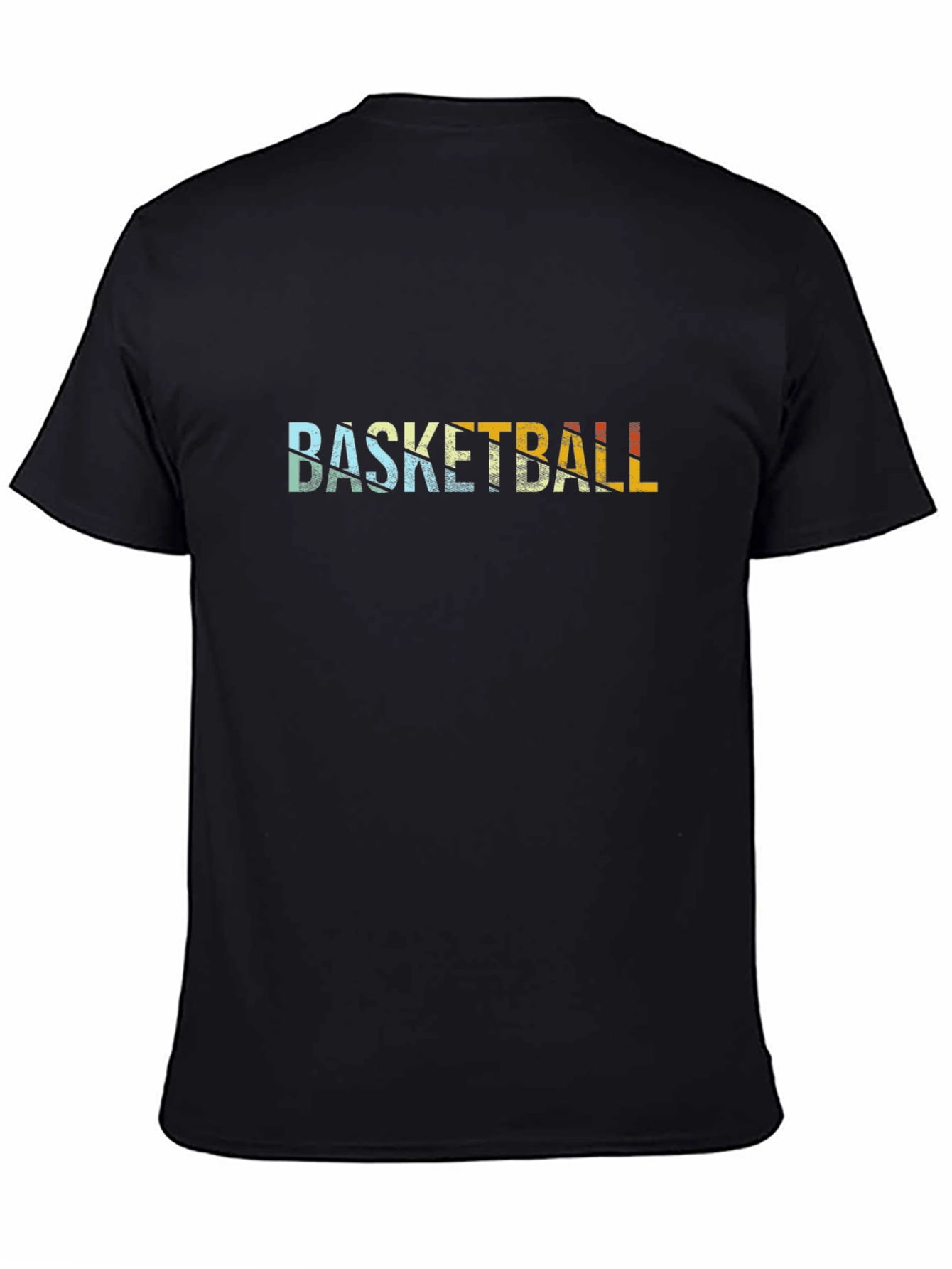 Retro Basketball Graphic Tee - Black Cotton T-Shirt