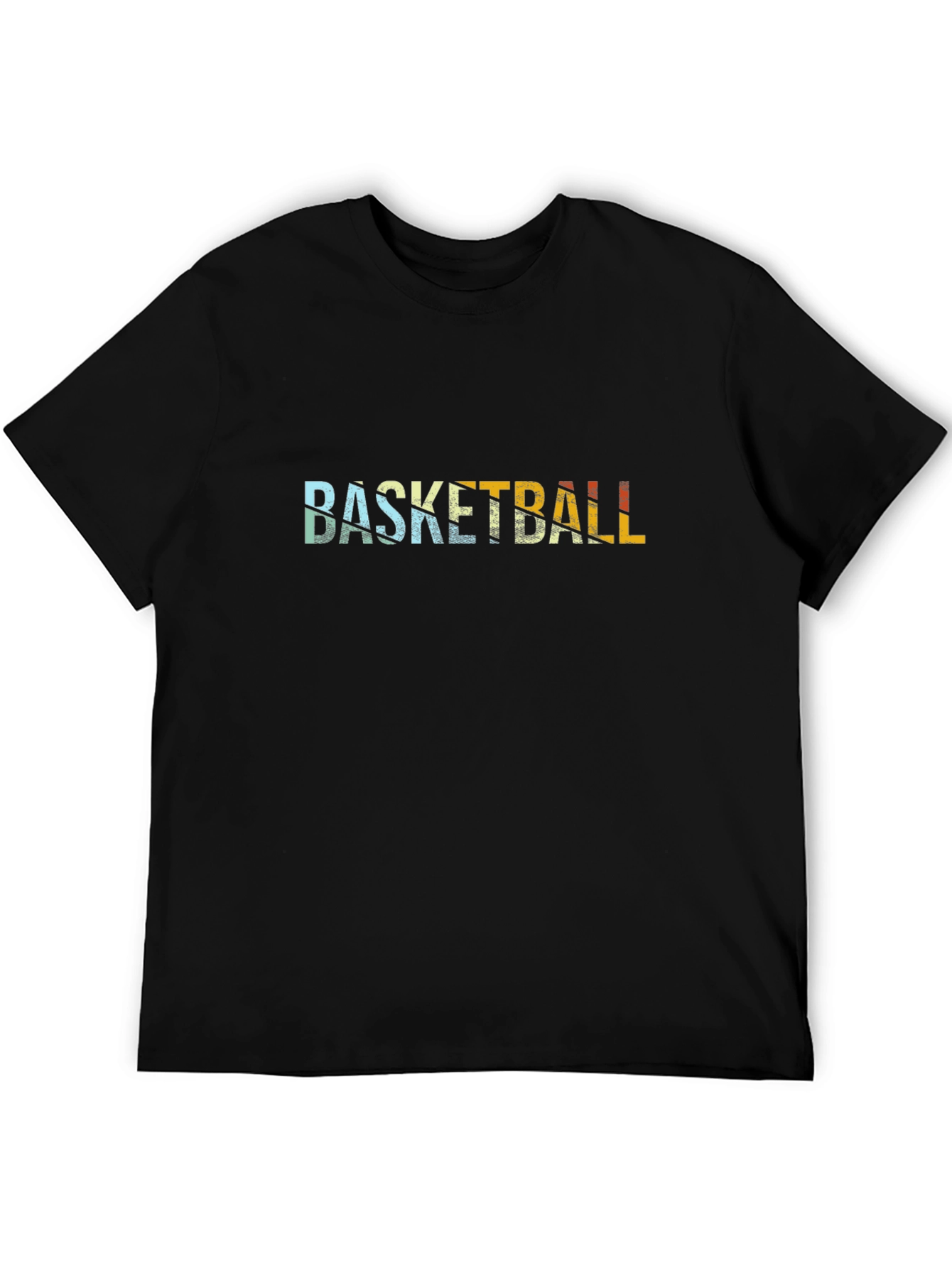 Retro Basketball Graphic Tee - Black Cotton T-Shirt