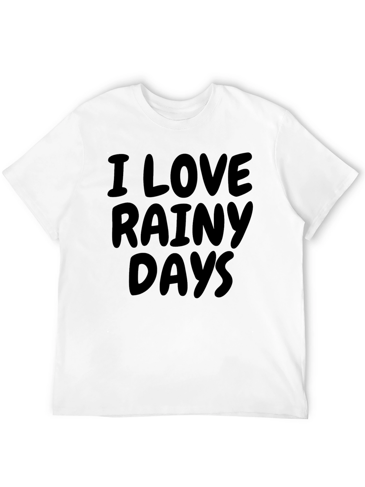 I Love Rainy Days Black Graphic T-Shirt