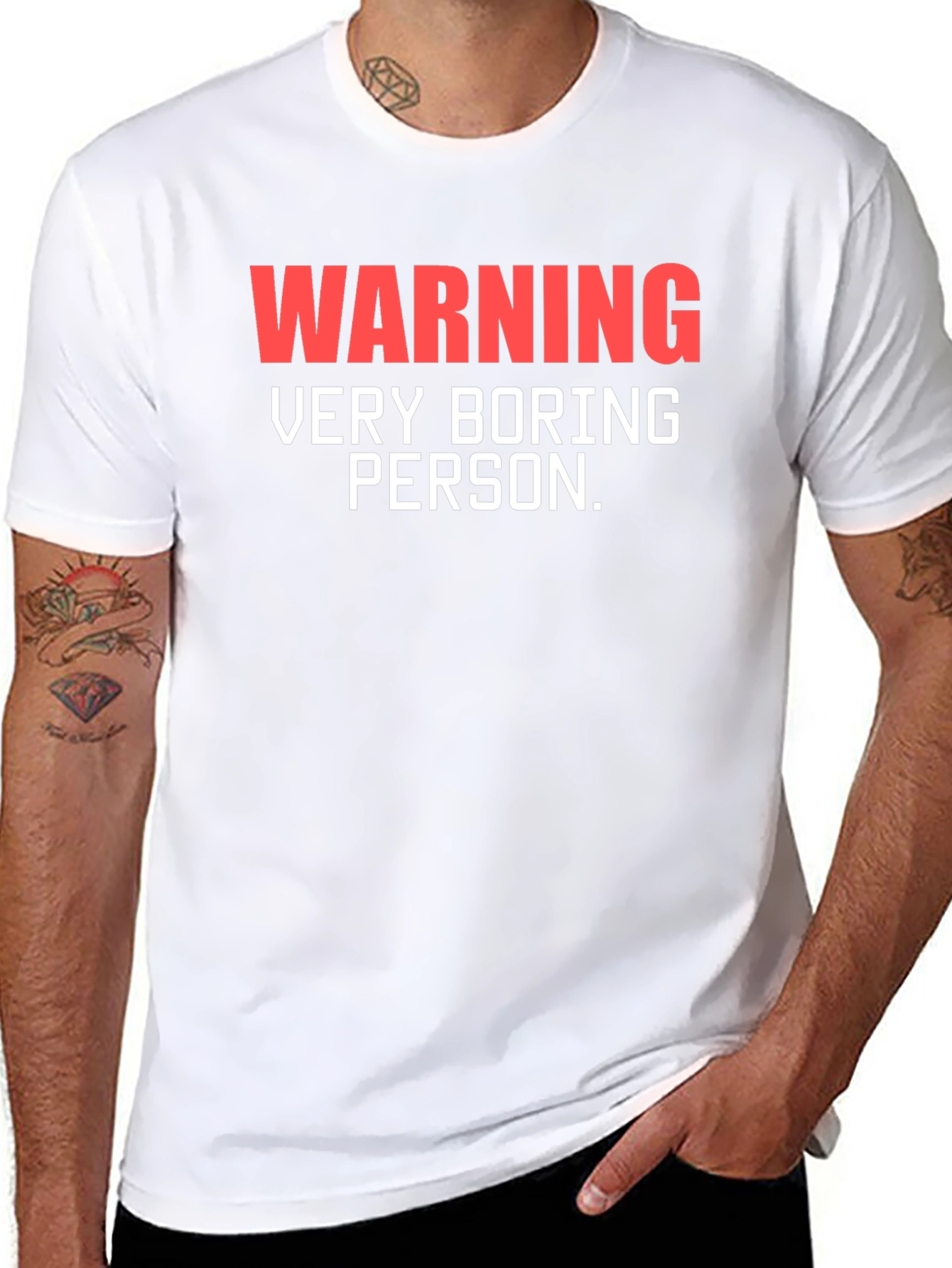 Warning Very Boring Person Black T-Shirt