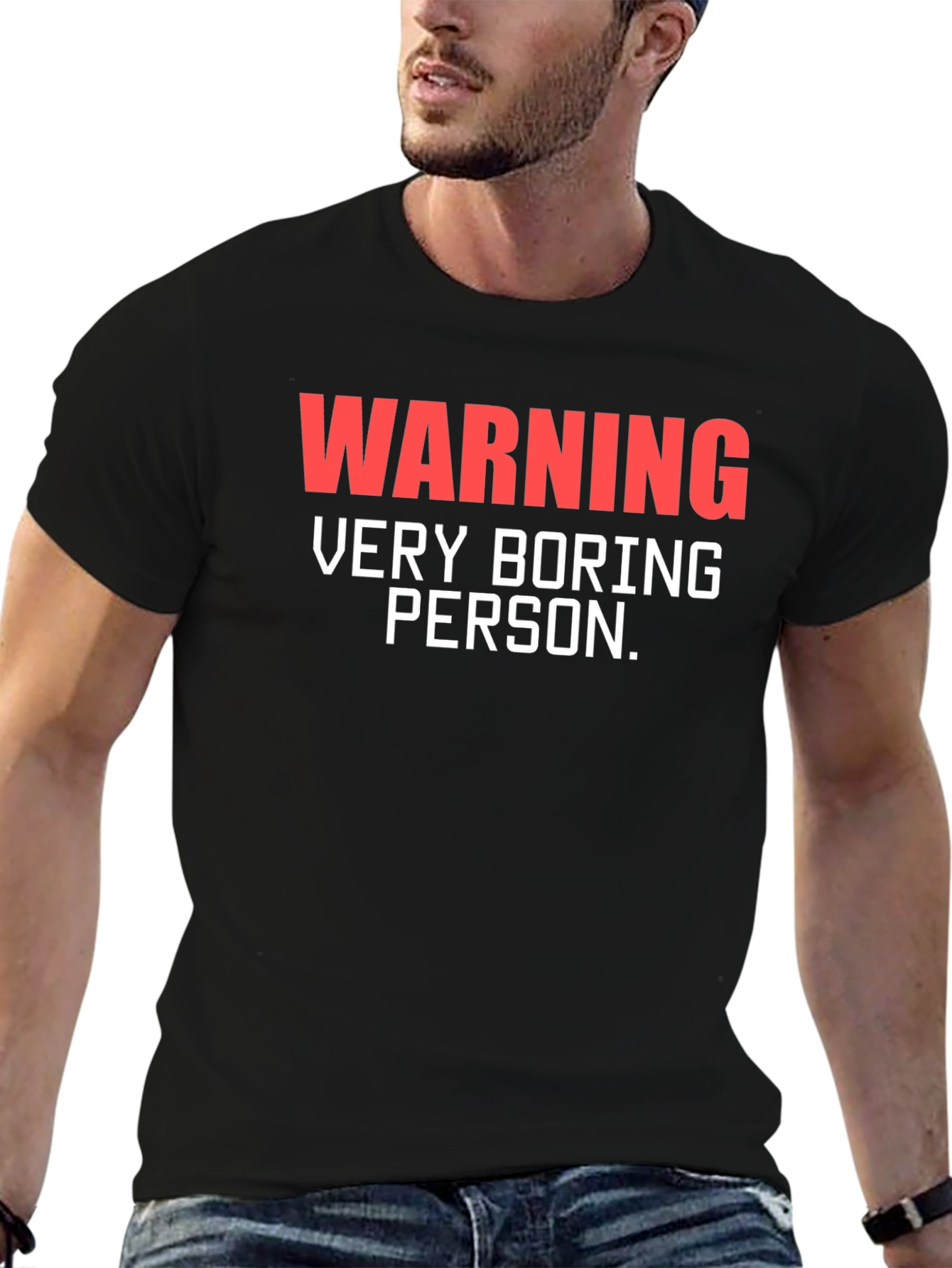 Warning Very Boring Person Black T-Shirt