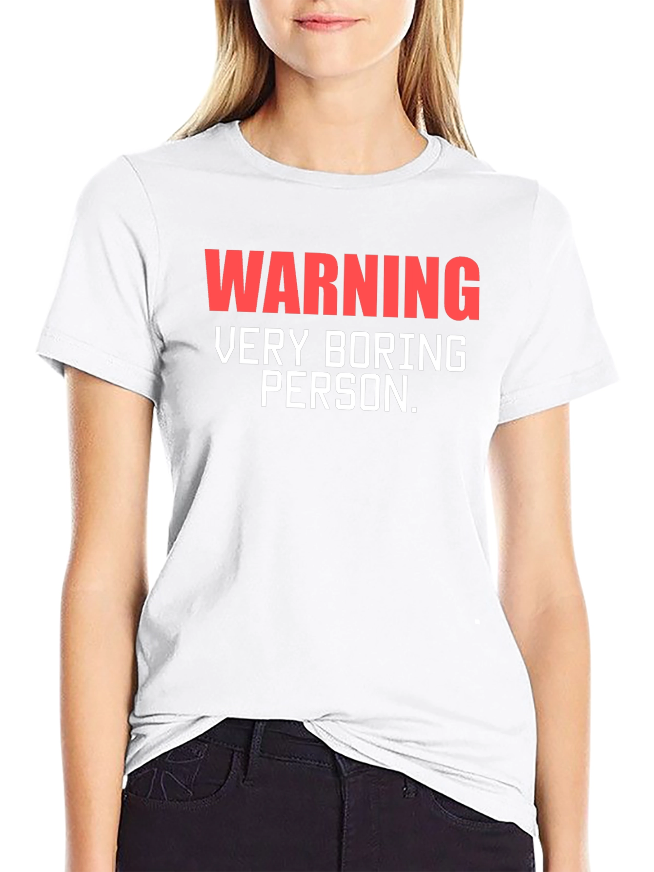 Warning Very Boring Person Black T-Shirt