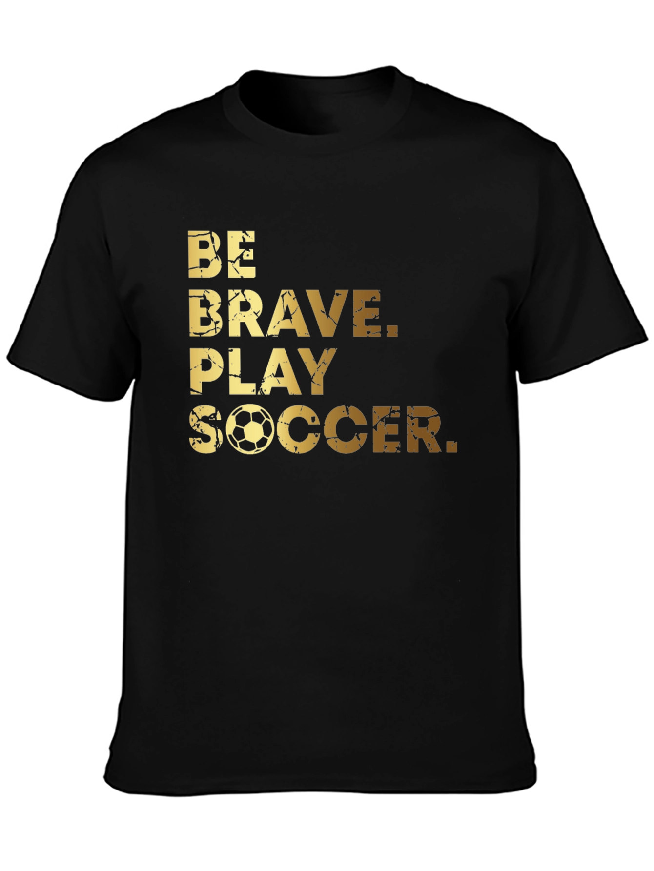 Be Brave Play Soccer Graphic Tee - Black