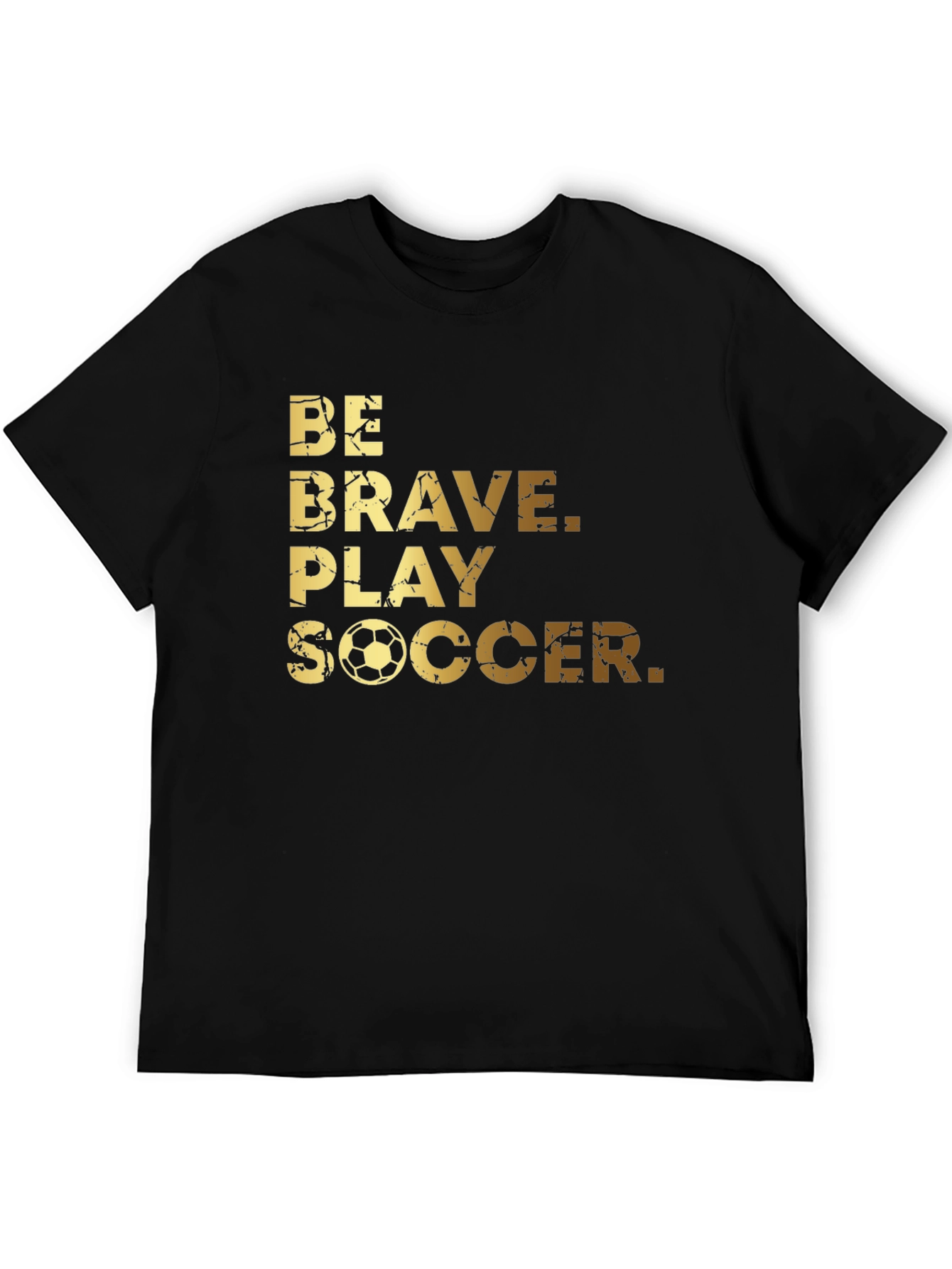 Be Brave Play Soccer Graphic Tee - Black