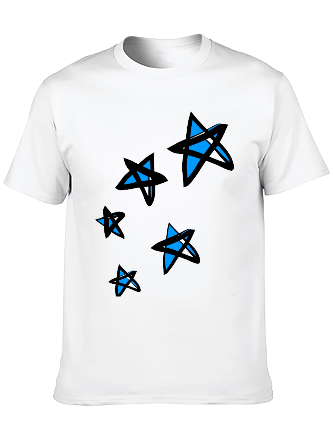 Starry Black Tee - Modern Graphic Print