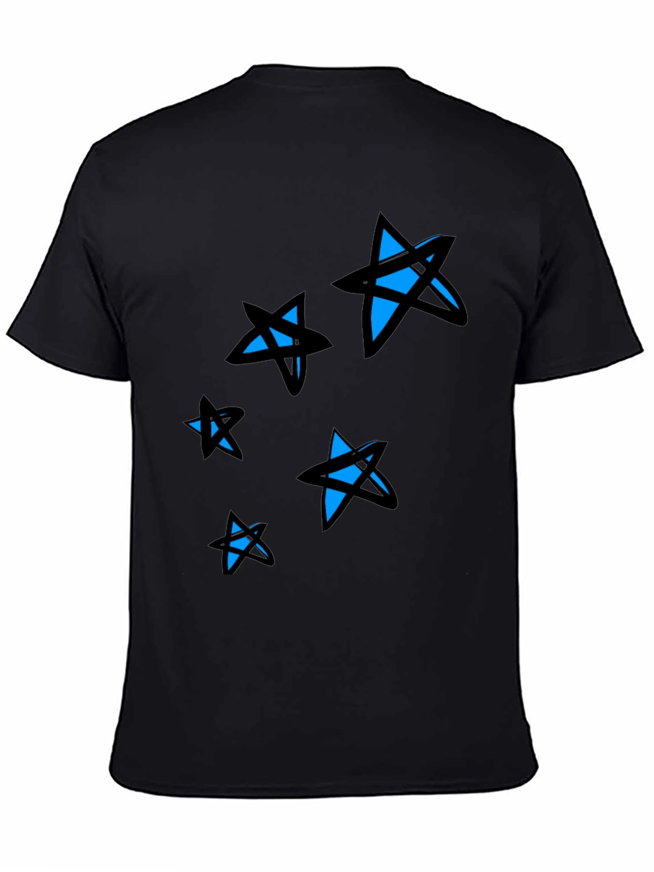 Starry Black Tee - Modern Graphic Print