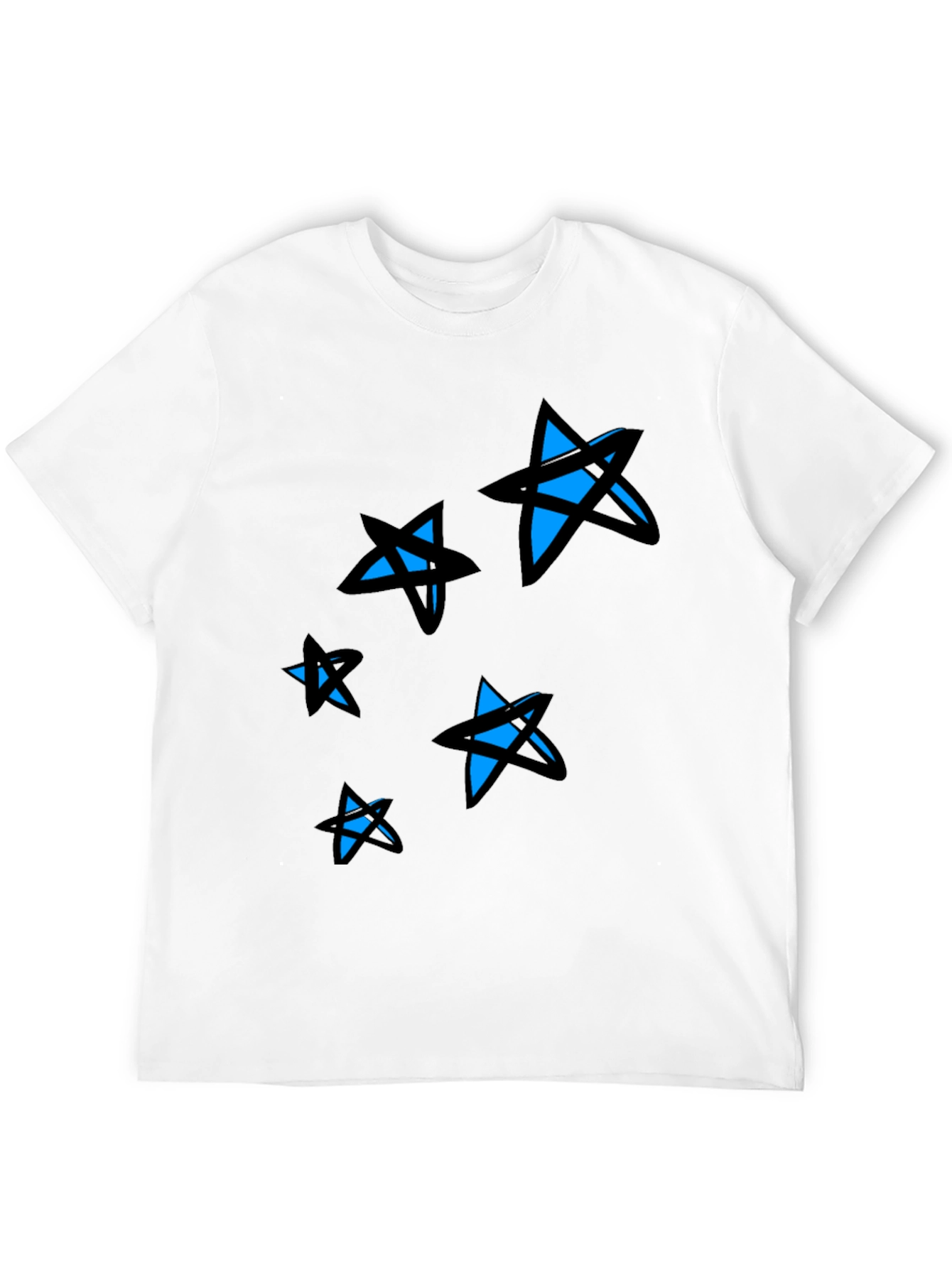 Starry Black Tee - Modern Graphic Print