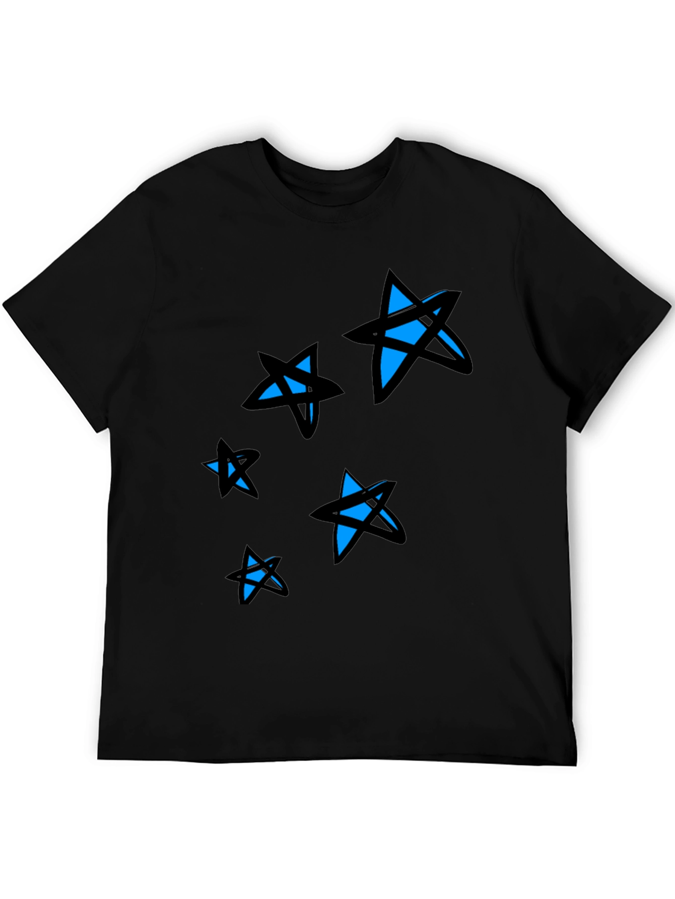 Starry Black Tee - Modern Graphic Print