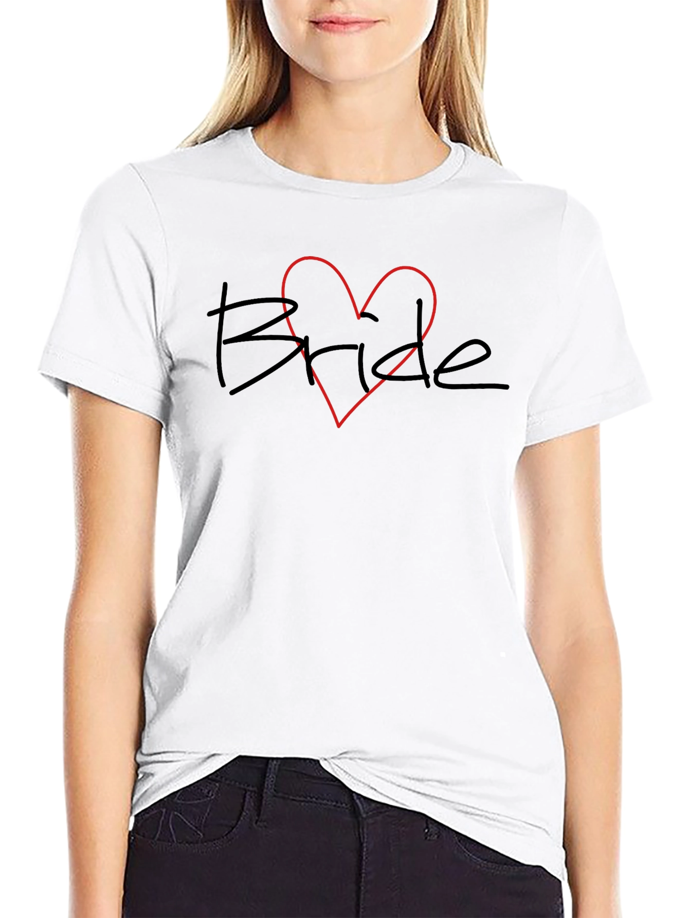 Bride Heart Graphic Black T-Shirt