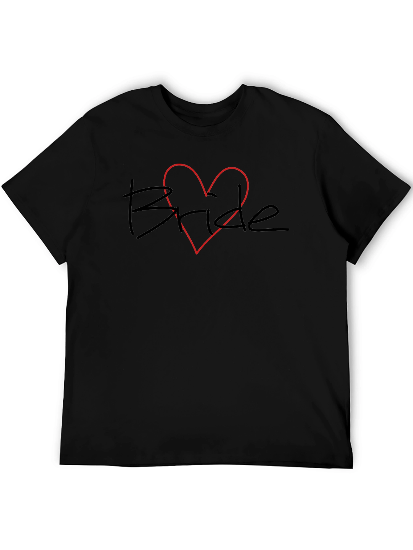 Bride Heart Graphic Black T-Shirt